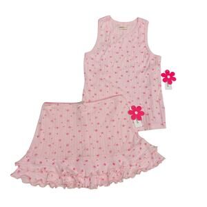 NWT Paperflower Size L (10-12) Ditsy Rose Skort Set
